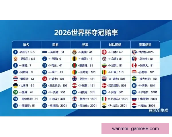 世界杯竞猜赔率分析：深入解读各队胜负概率与投注策略